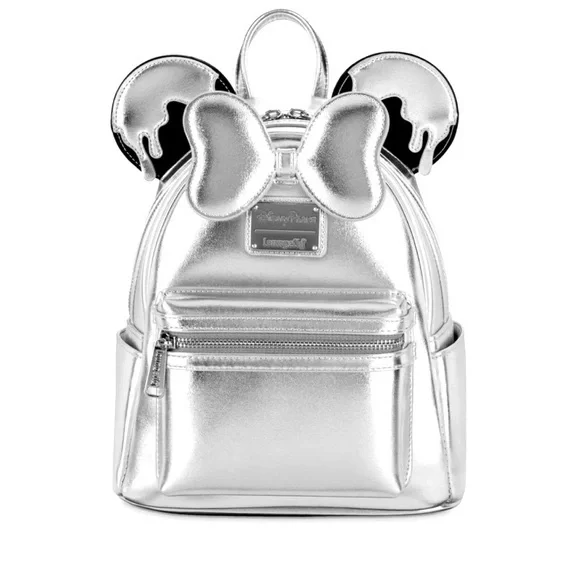 NEW | Loungefly | Silver Minnie Mouse Disney100 Mini Backpack Limited Edition - Picture 1 of 8